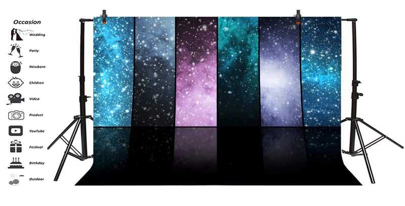 AOFOTO 10x7ft Vinyl Photography Background Universe Stars Constellations Planets Snoflakes Stage Backdrop for Party Adults Portraits Video Display Film Production Studio Prop Video Drapes - Image 3